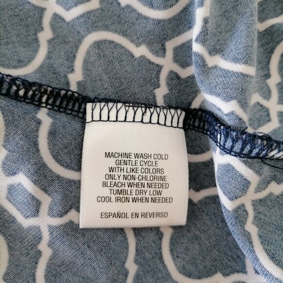 Charter Club Womens Blue Geometric Print Old Money Fit & Flare Dress Size 1X - Picture 7 of 8